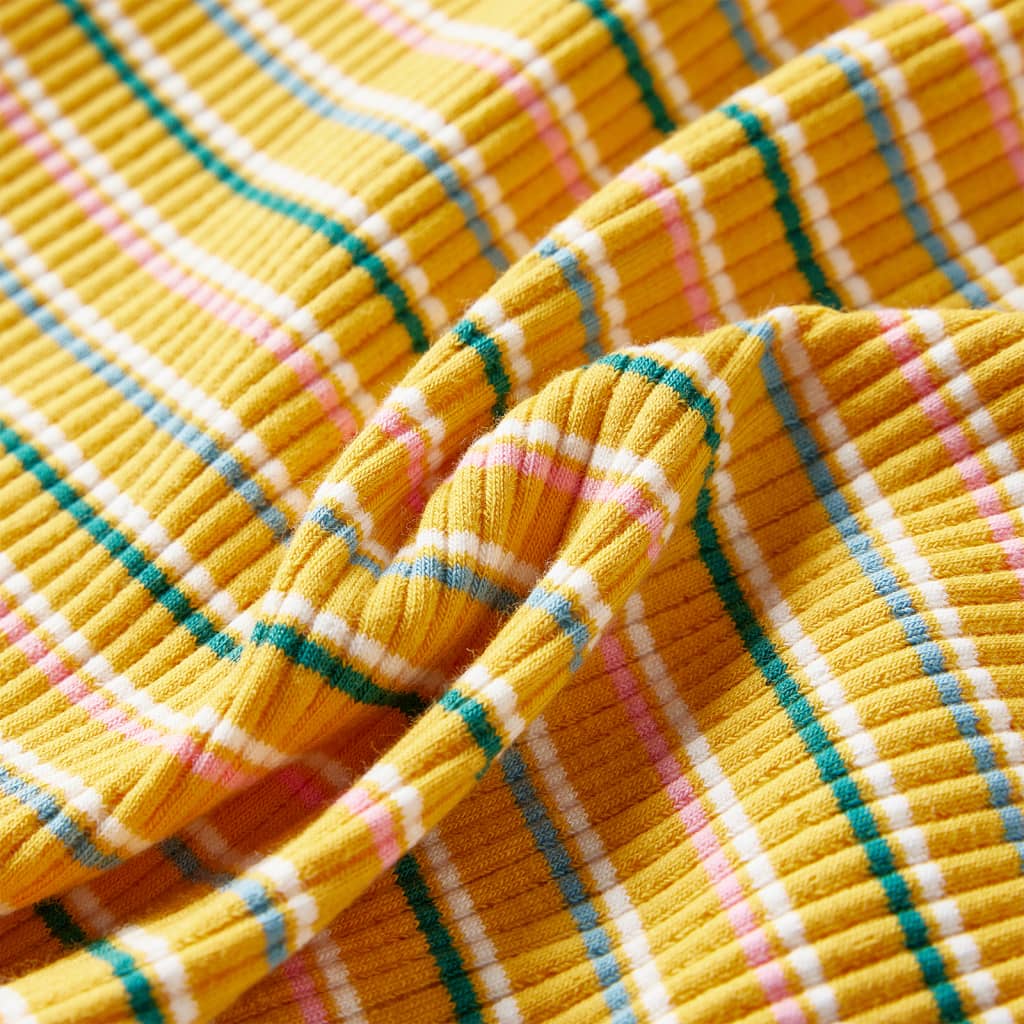 Kindershirt met lange mouwen 128 gestreept okerkleurig is nu te koop bij PeponiXL, paradijselijk wonen!