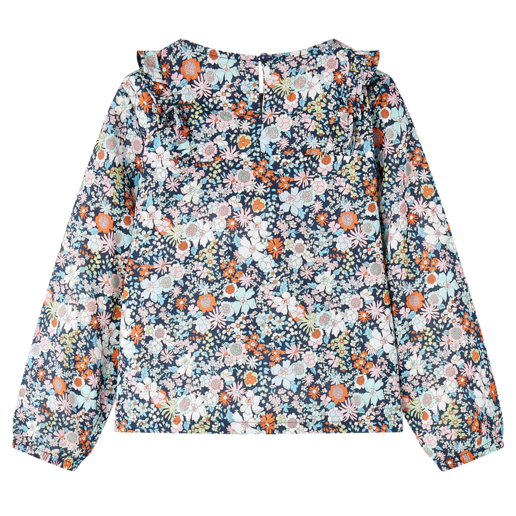 Kindershirt met lange mouwen 128 donkerblauw is nu te koop bij PeponiXL, paradijselijk wonen!