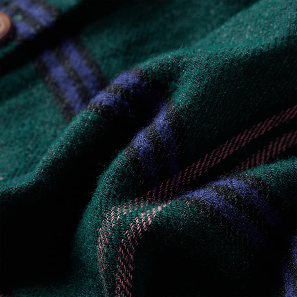 Kinderjurk met lange mouwen en ruches 92 donkergroen is nu te koop bij PeponiXL, paradijselijk wonen!