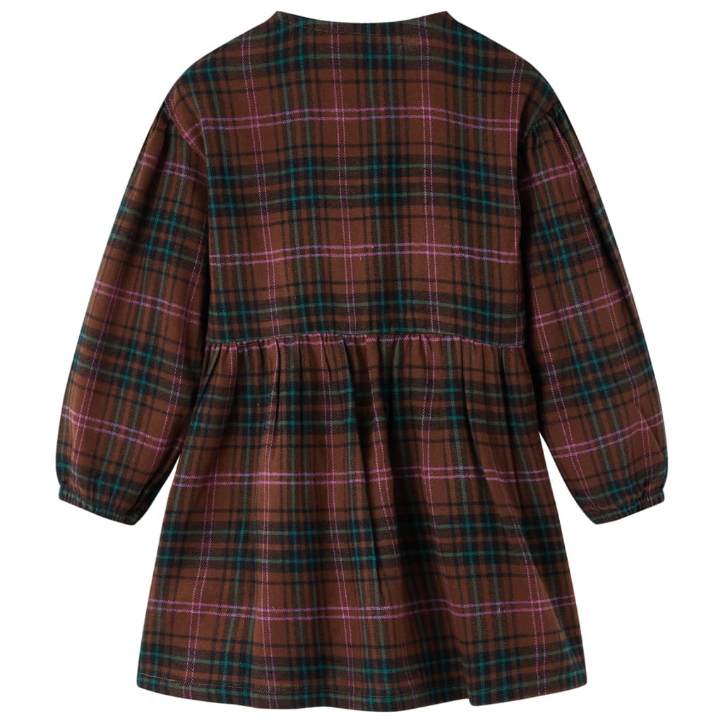 Kinderjurk met lange mouwen 104 cognackleurig is nu te koop bij PeponiXL, paradijselijk wonen!