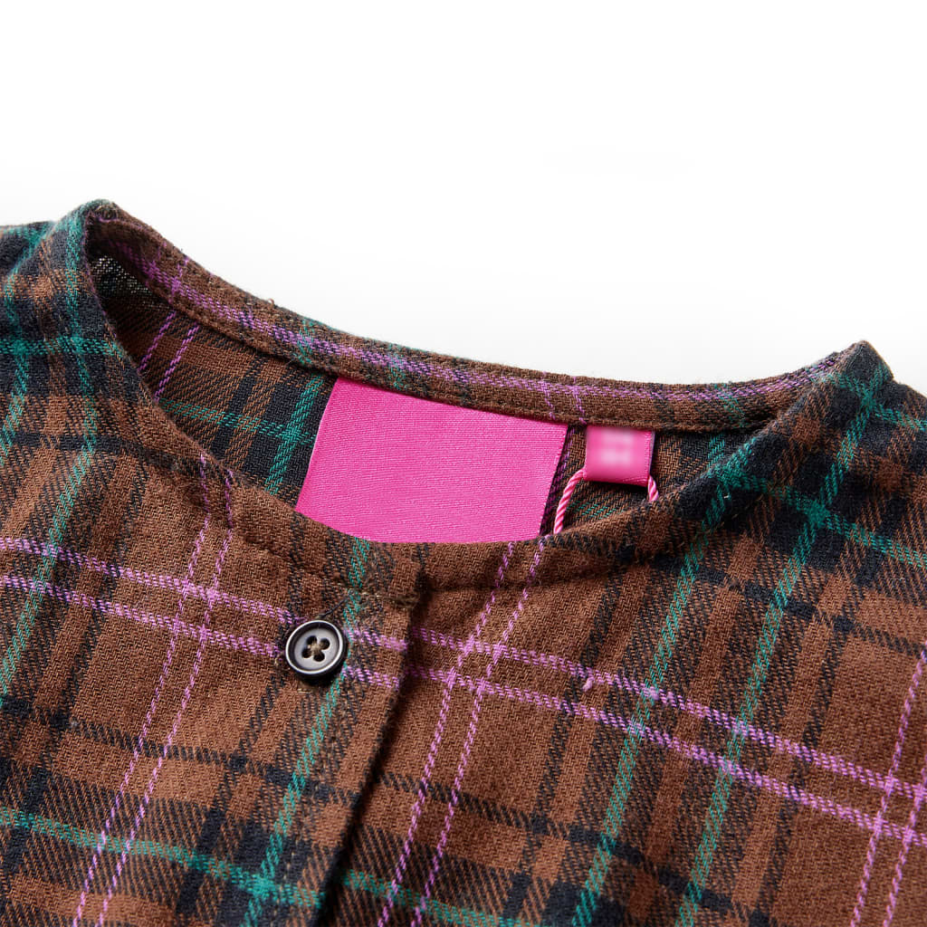 Kinderjurk met lange mouwen 128 cognackleurig is nu te koop bij PeponiXL, paradijselijk wonen!