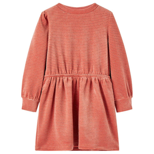 Kinderjurk met lange mouwen 128 middelroze is nu te koop bij PeponiXL, paradijselijk wonen!
