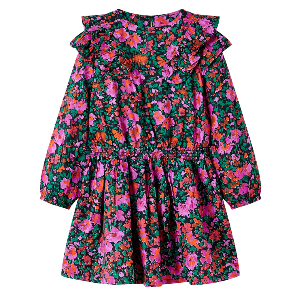 Kinderjurk met lange mouwen 104 felroze is nu te koop bij PeponiXL, paradijselijk wonen!