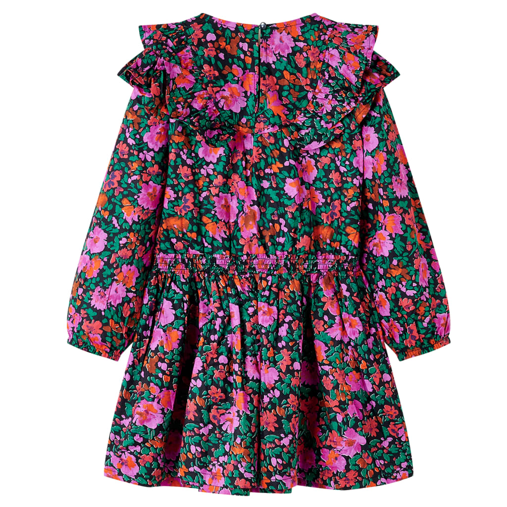 Kinderjurk met lange mouwen 104 felroze is nu te koop bij PeponiXL, paradijselijk wonen!
