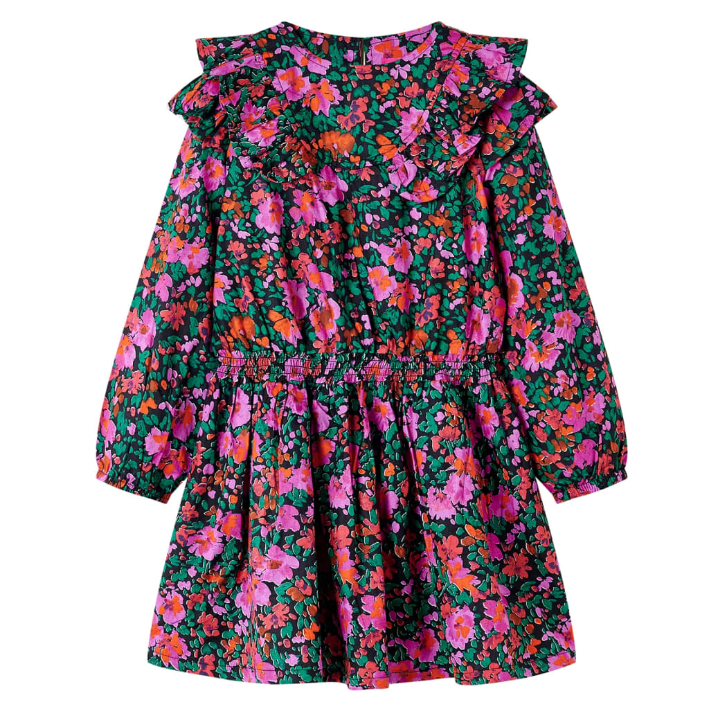 Kinderjurk met lange mouwen 116 felroze is nu te koop bij PeponiXL, paradijselijk wonen!
