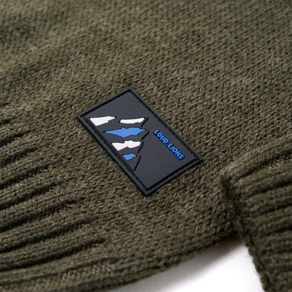 Kindertrui gebreid 92 kakikleurig is nu te koop bij PeponiXL, paradijselijk wonen!