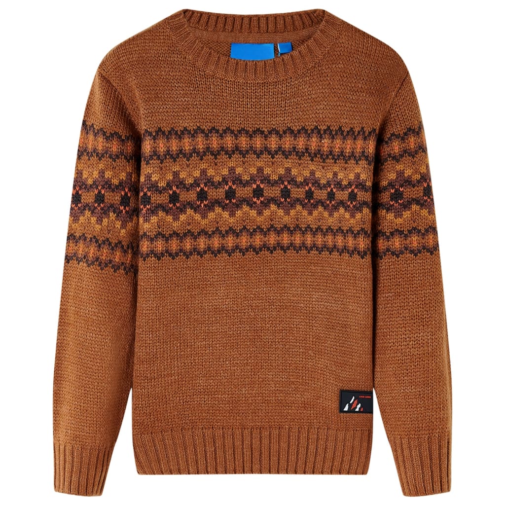 Kindertrui gebreid 116 cognackleurig is nu te koop bij PeponiXL, paradijselijk wonen!