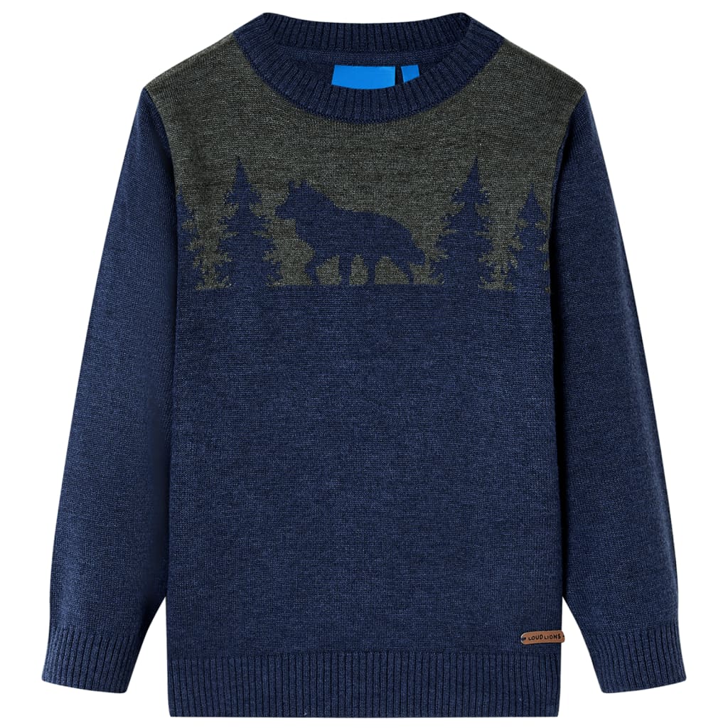 Kindertrui gebreid 92 marineblauw is nu te koop bij PeponiXL, paradijselijk wonen!