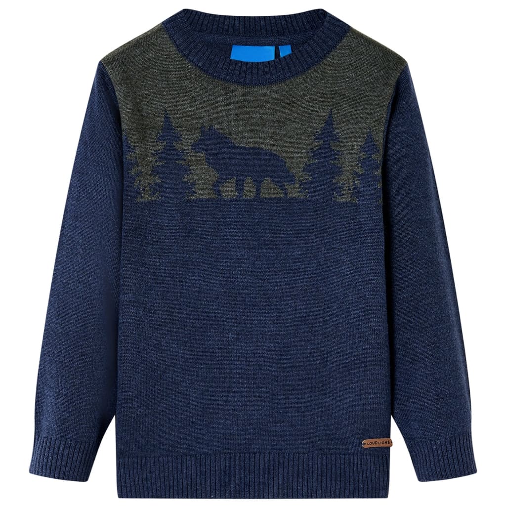 Kindertrui gebreid 116 marineblauw is nu te koop bij PeponiXL, paradijselijk wonen!