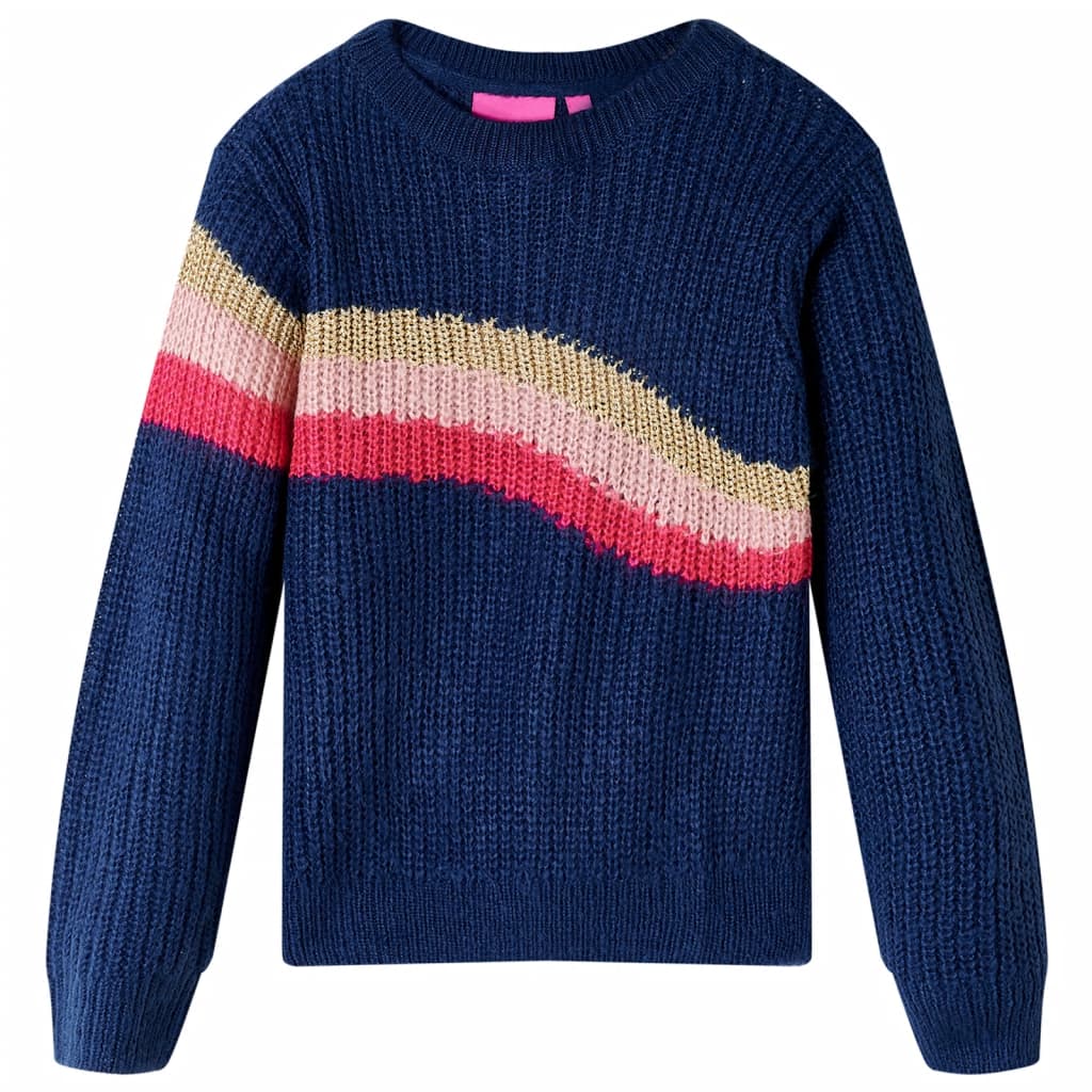 Kindertrui gebreid 128 marineblauw is nu te koop bij PeponiXL, paradijselijk wonen!