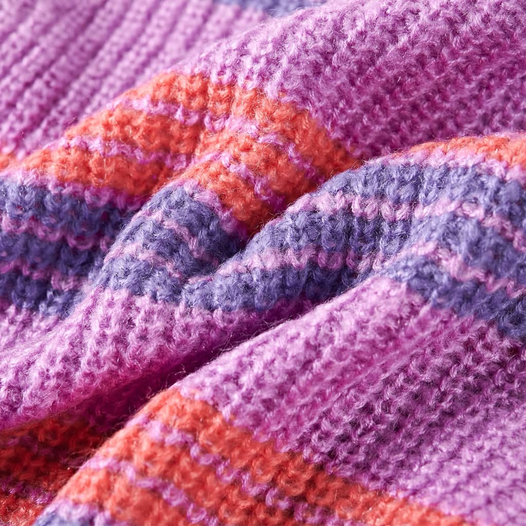 Kindertrui gebreid met strepen 92 lila en roze is nu te koop bij PeponiXL, paradijselijk wonen!