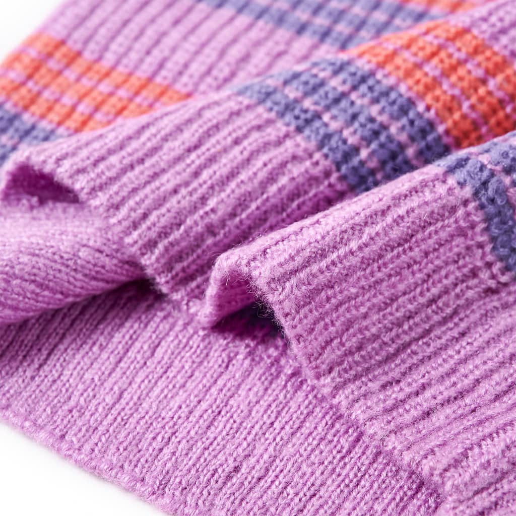 Kindertrui gebreid met strepen 104 lila en roze is nu te koop bij PeponiXL, paradijselijk wonen!