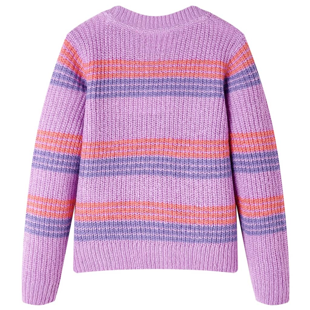 Kindertrui gebreid met strepen 116 lila en roze is nu te koop bij PeponiXL, paradijselijk wonen!