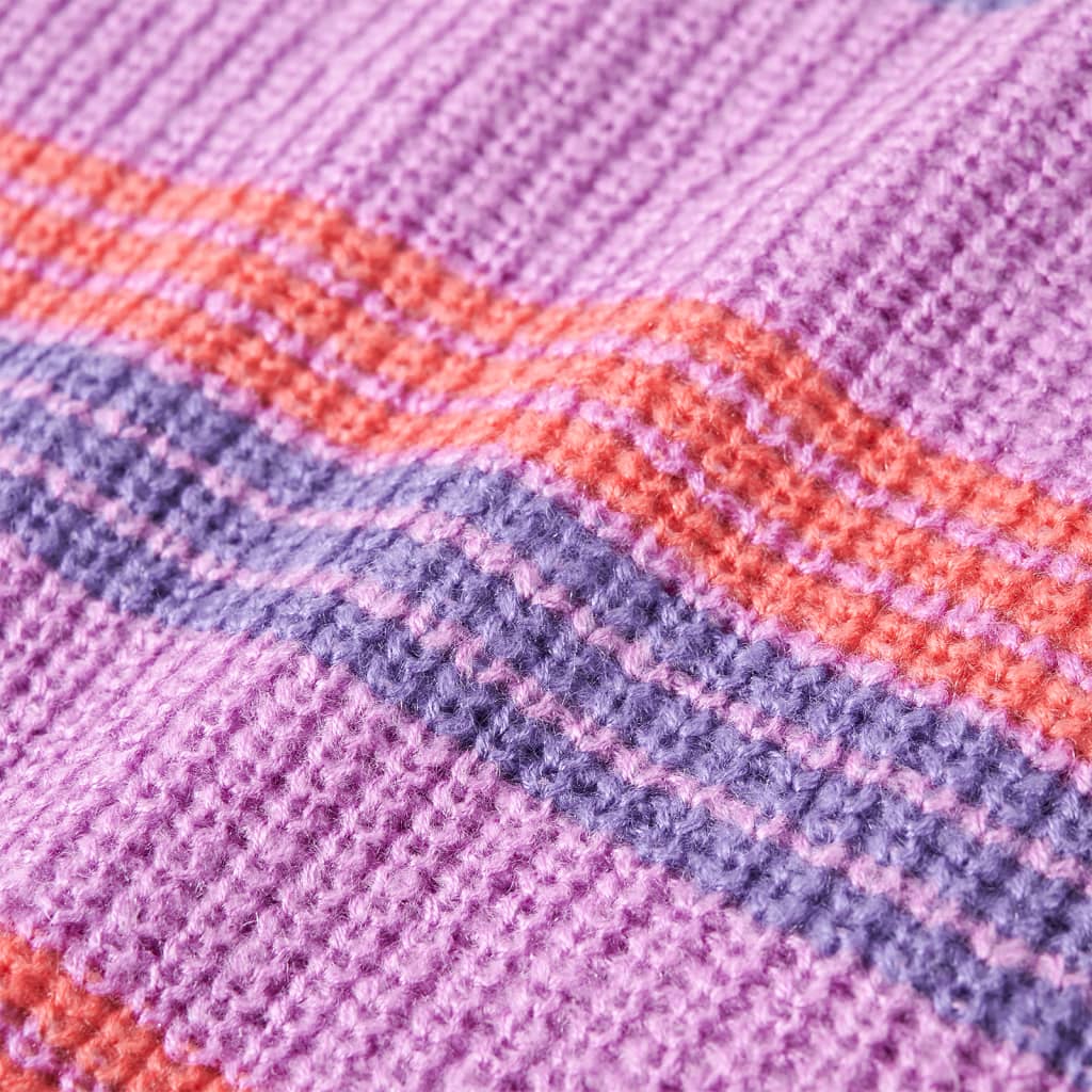 Kindertrui gebreid met strepen 116 lila en roze is nu te koop bij PeponiXL, paradijselijk wonen!