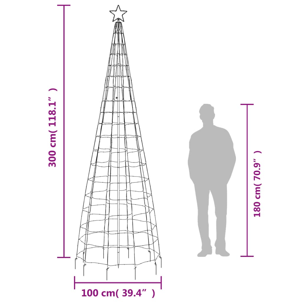 LED-kerstboom met spikes 570 LEDs koud wit 300 cm is nu te koop bij PeponiXL, paradijselijk wonen!