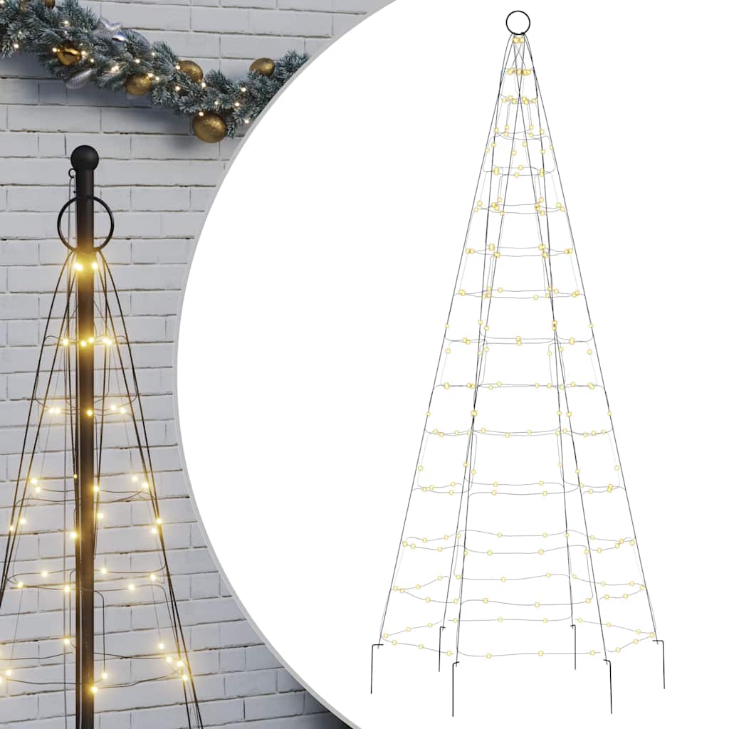 LED-kerstboom aan vlaggenmast 200 LED's warm wit 180 cm is nu te koop bij PeponiXL, paradijselijk wonen!