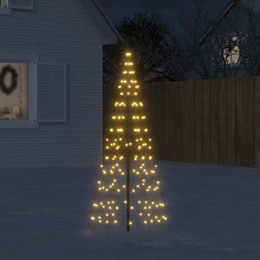 LED-kerstboom aan vlaggenmast 200 LED's warm wit 180 cm is nu te koop bij PeponiXL, paradijselijk wonen!