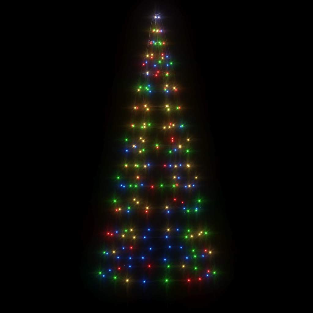 LED-kerstboom op vlaggenmast 200 LEDs kleurrijk 180 cm is nu te koop bij PeponiXL, paradijselijk wonen!