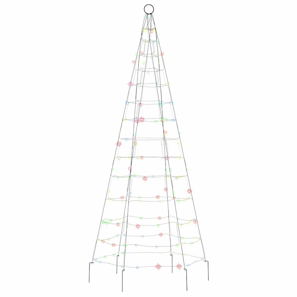 LED-kerstboom op vlaggenmast 200 LEDs kleurrijk 180 cm is nu te koop bij PeponiXL, paradijselijk wonen!