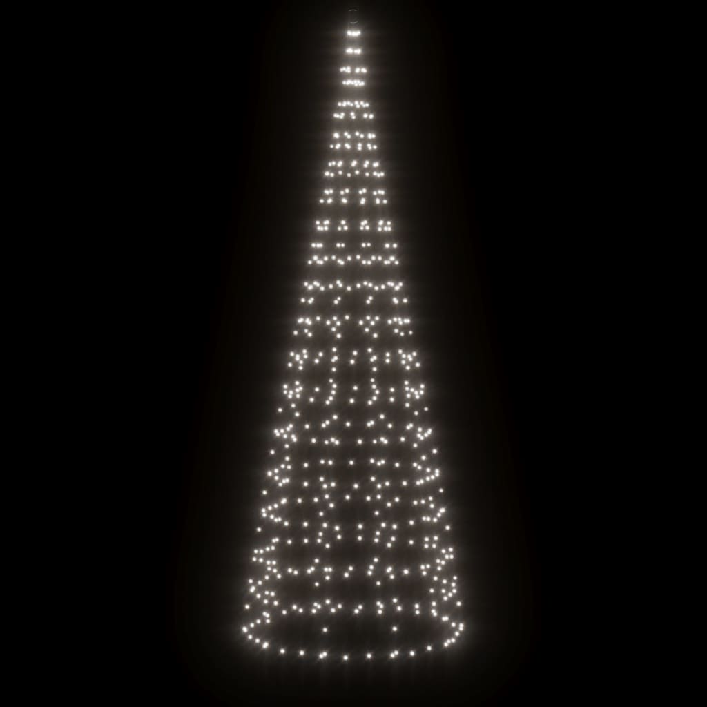 LED-kerstboom aan vlaggenmast 550 LEDs koud wit 300 cm is nu te koop bij PeponiXL, paradijselijk wonen!