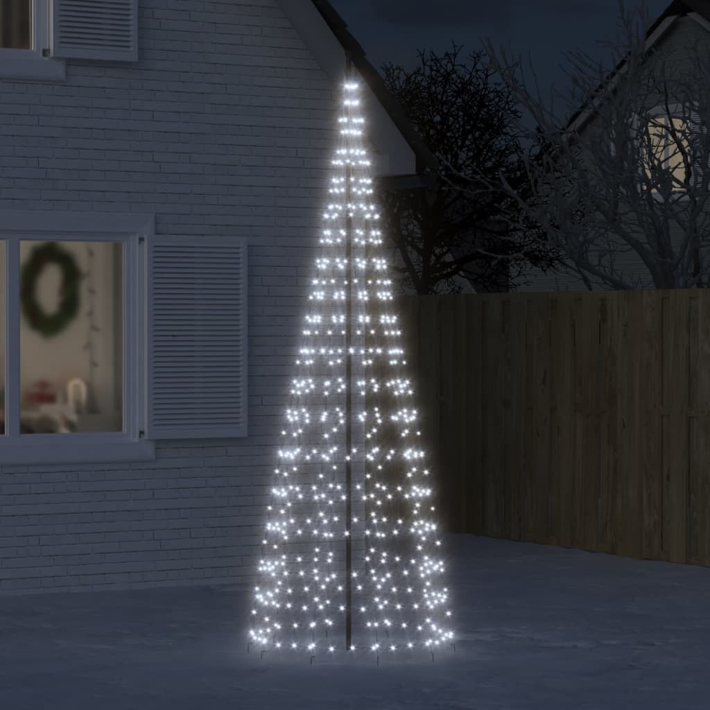 LED-kerstboom aan vlaggenmast 550 LEDs koud wit 300 cm is nu te koop bij PeponiXL, paradijselijk wonen!