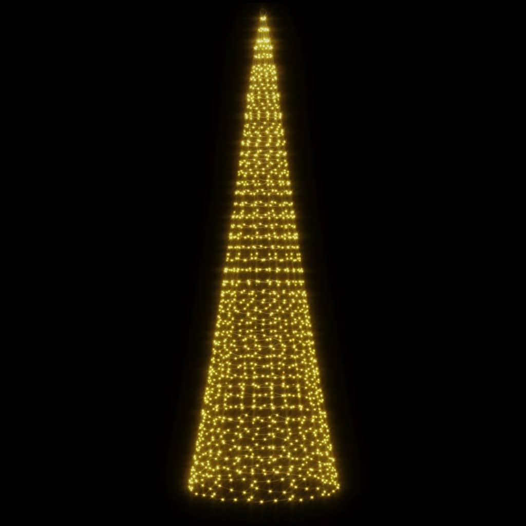 LED-kerstboom aan vlaggenmast 1534 LEDs warm wit 500 cm is nu te koop bij PeponiXL, paradijselijk wonen!