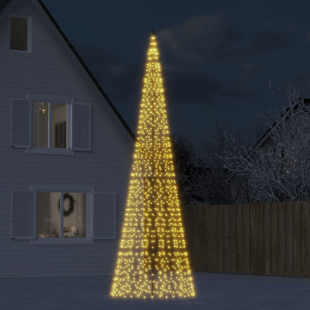 LED-kerstboom aan vlaggenmast 1534 LEDs warm wit 500 cm is nu te koop bij PeponiXL, paradijselijk wonen!