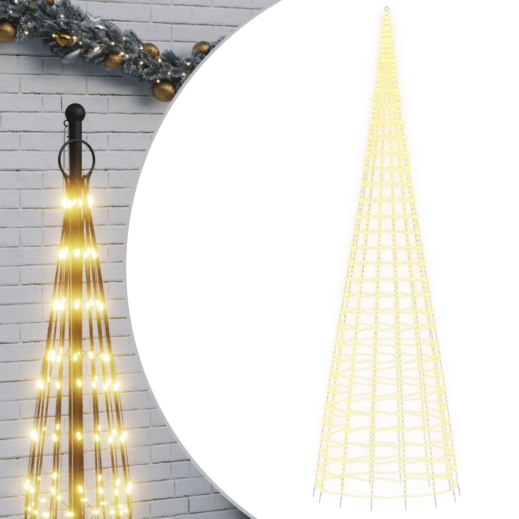 LED-kerstboom aan vlaggenmast 3000 LEDs warm wit 800 cm is nu te koop bij PeponiXL, paradijselijk wonen!