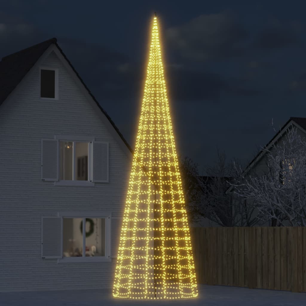 LED-kerstboom aan vlaggenmast 3000 LEDs warm wit 800 cm is nu te koop bij PeponiXL, paradijselijk wonen!