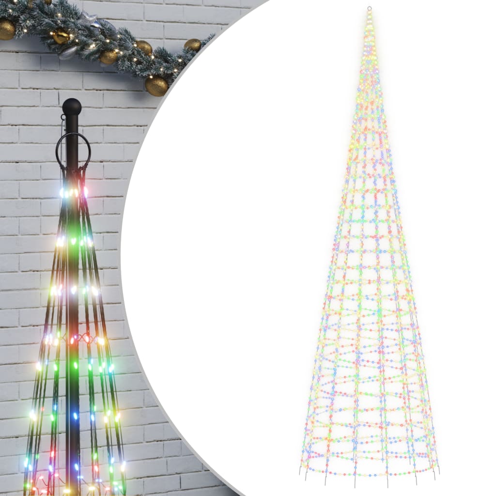 LED-kerstboom aan vlaggenmast 3000 LEDs kleurrijk 800 cm is nu te koop bij PeponiXL, paradijselijk wonen!