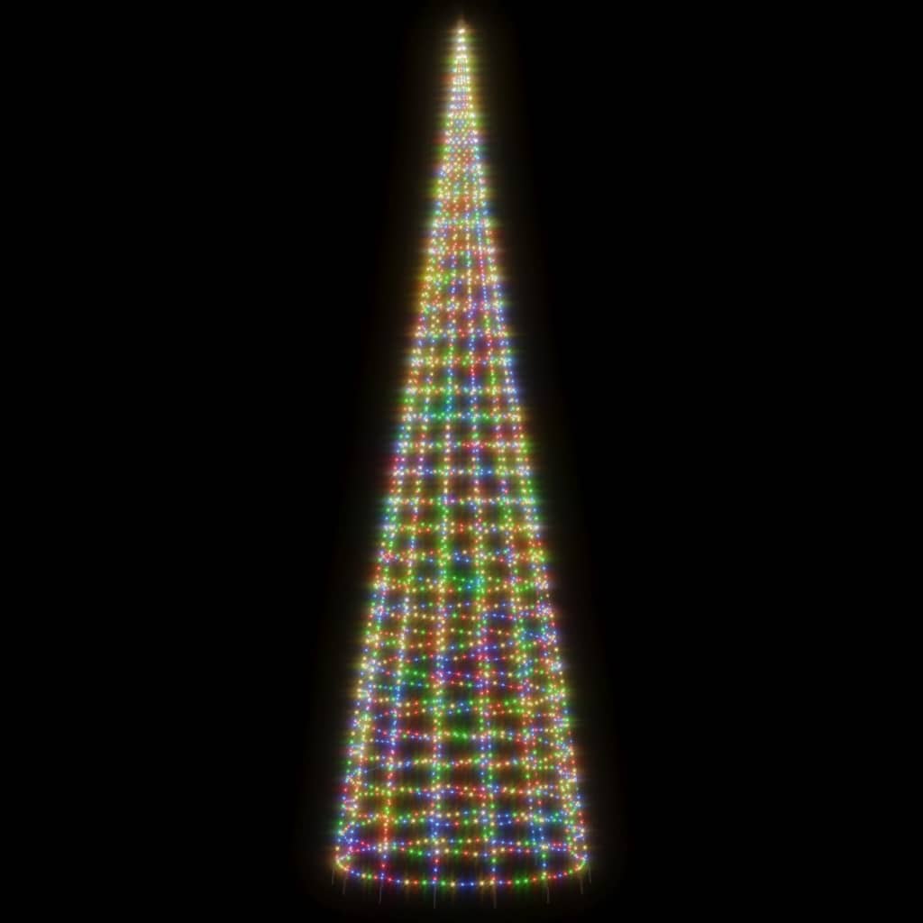 LED-kerstboom aan vlaggenmast 3000 LEDs kleurrijk 800 cm is nu te koop bij PeponiXL, paradijselijk wonen!