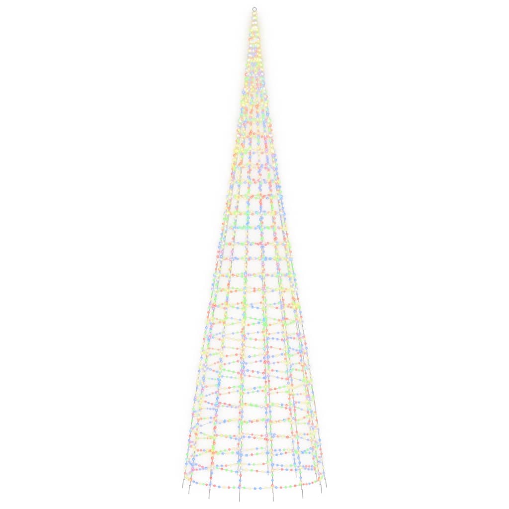 LED-kerstboom aan vlaggenmast 3000 LEDs kleurrijk 800 cm is nu te koop bij PeponiXL, paradijselijk wonen!