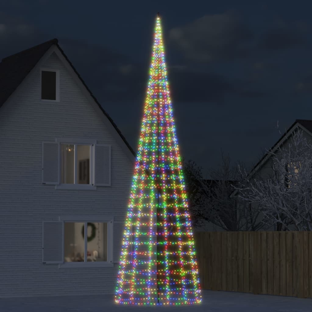 LED-kerstboom aan vlaggenmast 3000 LEDs kleurrijk 800 cm is nu te koop bij PeponiXL, paradijselijk wonen!