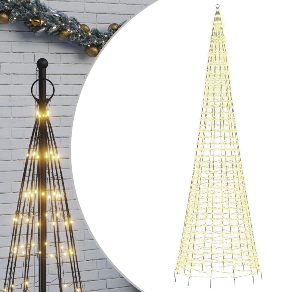 LED Kerstboom op vlaggenmast 1534 LED's 500 cm warm wit is nu te koop bij PeponiXL, paradijselijk wonen!