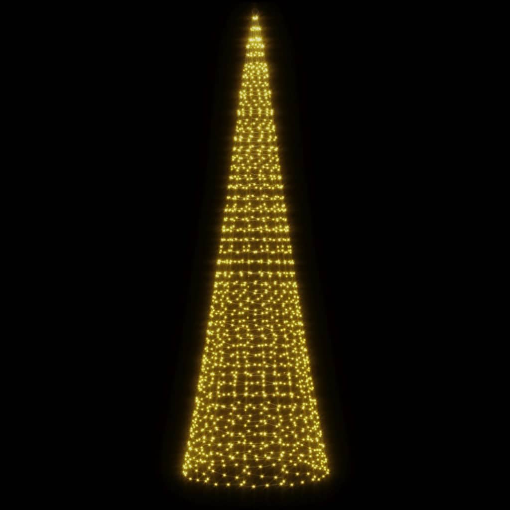 LED Kerstboom op vlaggenmast 1534 LED's 500 cm warm wit is nu te koop bij PeponiXL, paradijselijk wonen!