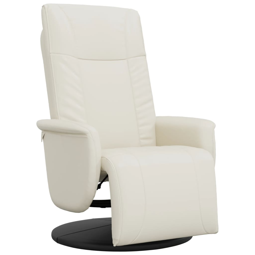 Fauteuil verstelbaar met voetensteun kunstleer crèmekleurig is nu te koop bij PeponiXL, paradijselijk wonen!