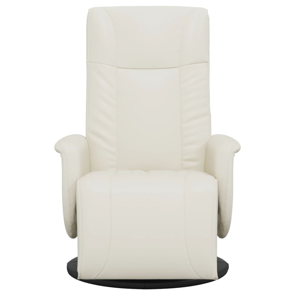 Fauteuil verstelbaar met voetensteun kunstleer crèmekleurig is nu te koop bij PeponiXL, paradijselijk wonen!