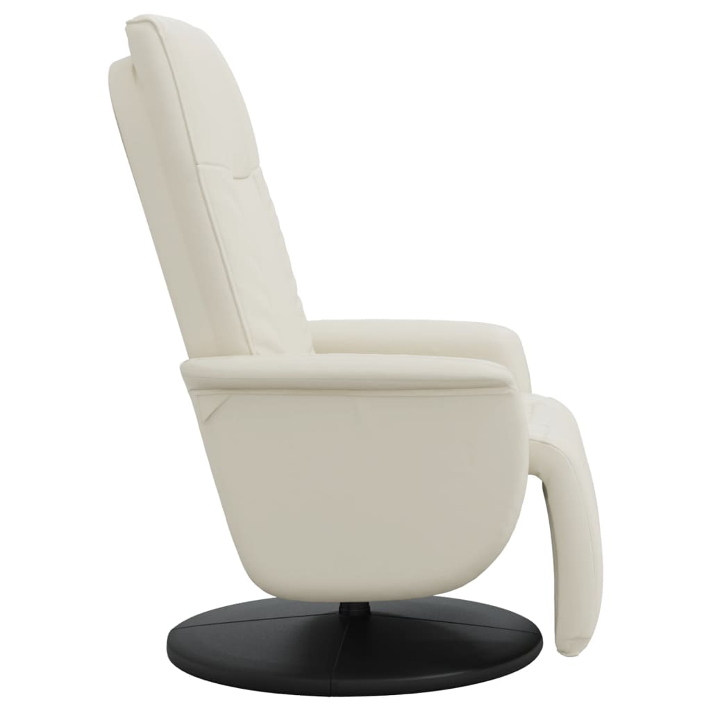 Fauteuil verstelbaar met voetensteun kunstleer crèmekleurig is nu te koop bij PeponiXL, paradijselijk wonen!