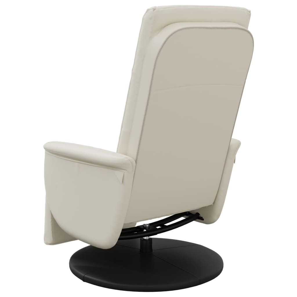 Fauteuil verstelbaar met voetensteun kunstleer crèmekleurig is nu te koop bij PeponiXL, paradijselijk wonen!