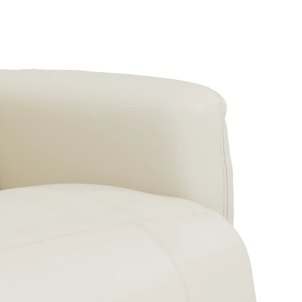 Fauteuil verstelbaar met voetensteun kunstleer crèmekleurig is nu te koop bij PeponiXL, paradijselijk wonen!