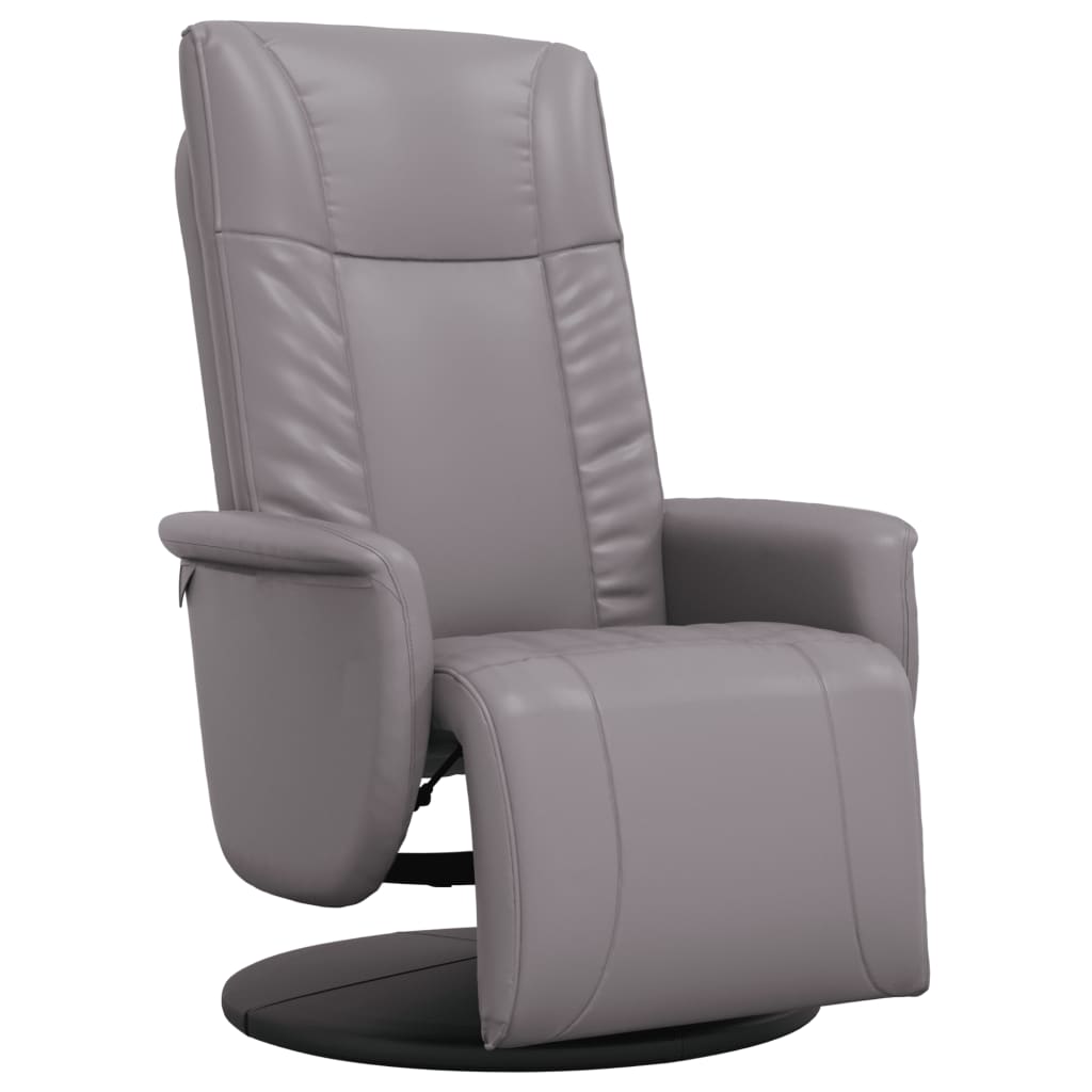 Fauteuil verstelbaar met voetensteun kunstleer grijs is nu te koop bij PeponiXL, paradijselijk wonen!