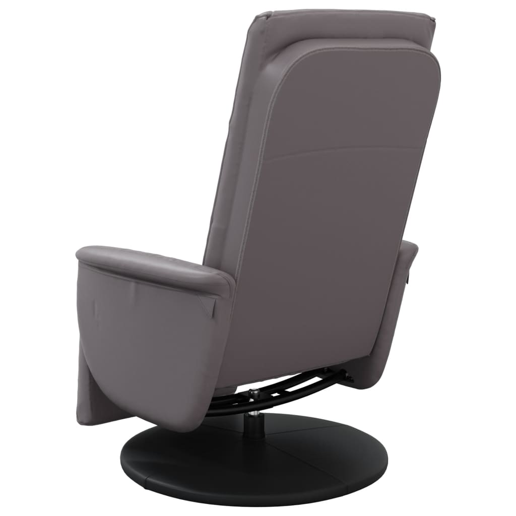 Fauteuil verstelbaar met voetensteun kunstleer grijs is nu te koop bij PeponiXL, paradijselijk wonen!