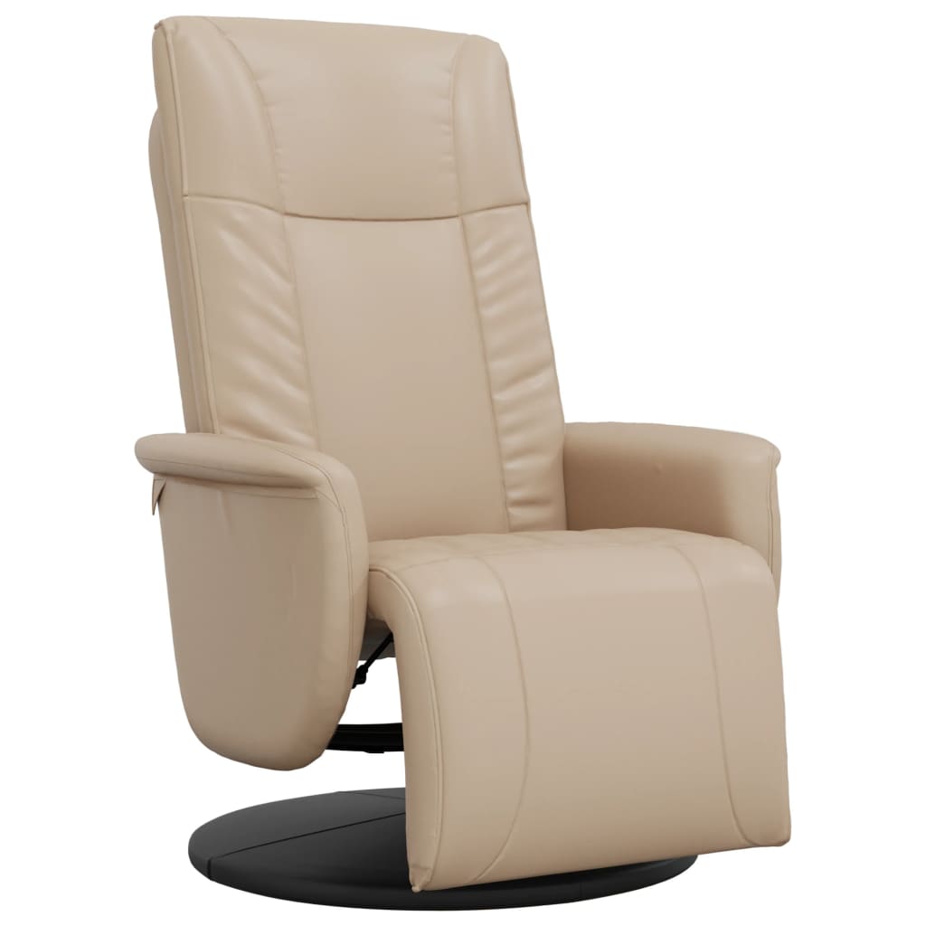 Fauteuil verstelbaar met voetensteun kunstleer cappuccinokleur is nu te koop bij PeponiXL, paradijselijk wonen!