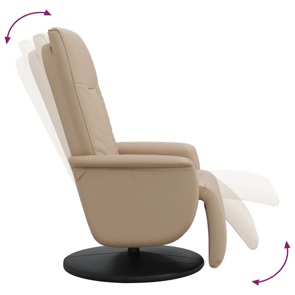 Fauteuil verstelbaar met voetensteun kunstleer cappuccinokleur is nu te koop bij PeponiXL, paradijselijk wonen!