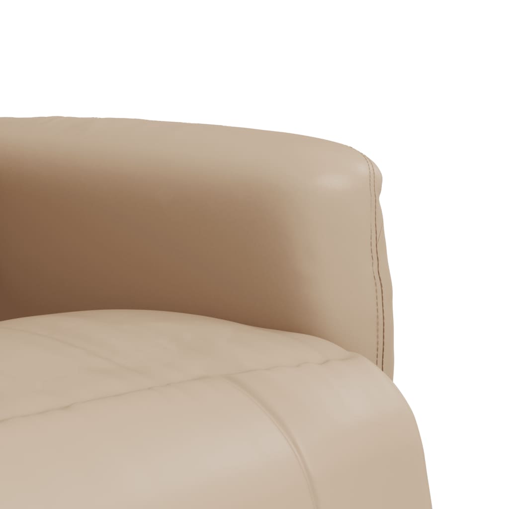 Fauteuil verstelbaar met voetensteun kunstleer cappuccinokleur is nu te koop bij PeponiXL, paradijselijk wonen!