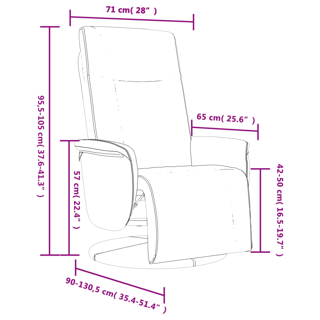 Fauteuil verstelbaar met voetensteun kunstleer cappuccinokleur is nu te koop bij PeponiXL, paradijselijk wonen!