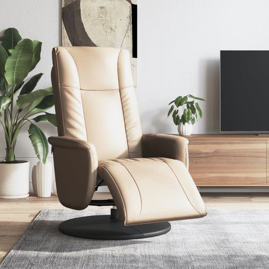 Fauteuil verstelbaar met voetensteun kunstleer cappuccinokleur is nu te koop bij PeponiXL, paradijselijk wonen!