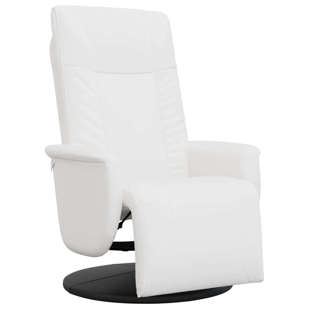 Fauteuil verstelbaar met voetensteun kunstleer wit is nu te koop bij PeponiXL, paradijselijk wonen!