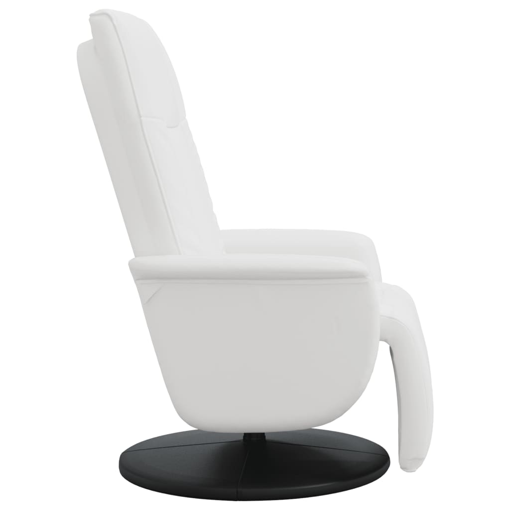 Fauteuil verstelbaar met voetensteun kunstleer wit is nu te koop bij PeponiXL, paradijselijk wonen!