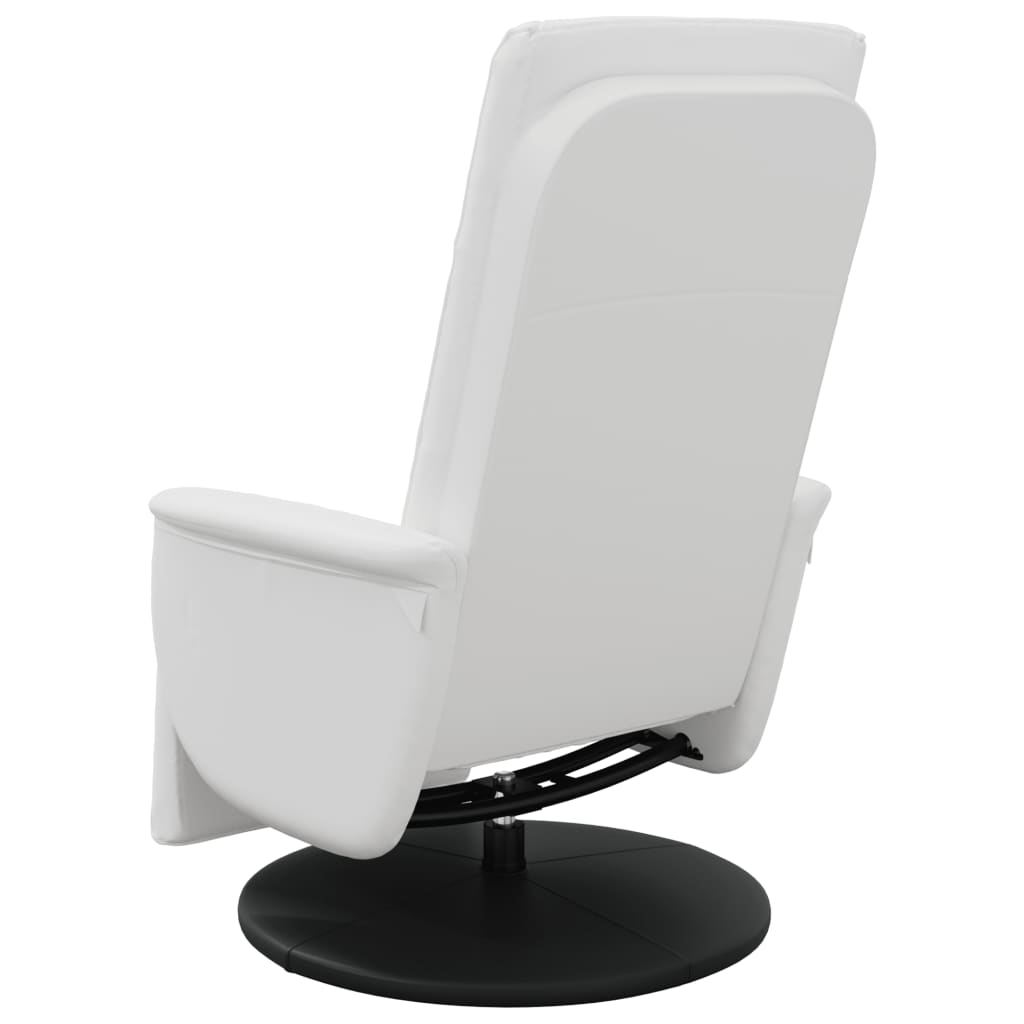 Fauteuil verstelbaar met voetensteun kunstleer wit is nu te koop bij PeponiXL, paradijselijk wonen!